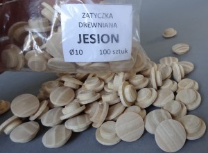 Zaślepka zatyczka jesionowa średnica 10mm 100szt 