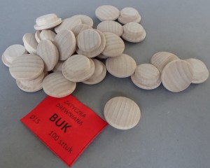 Zaślepka zatyczka bukowa średnica 15mm 100szt